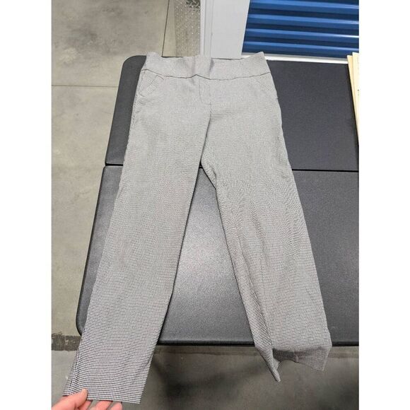 Soho Apparel Ankle Length Pull On Pants Medium Stretch Black/Gold Houndstooth Wo - Picture 2 of 7